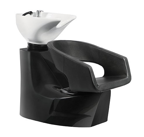 ROLLS - Waschsessel mit Sitz Waschanlage für Kosmetik- und Friseursalons weiß schwarz