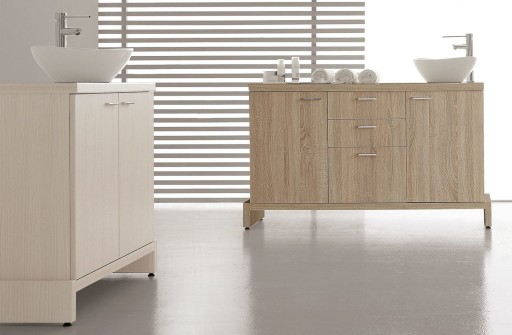 ET-NO 450 Möbel aus Melamin-Faderholz, verchromte Füße, Schubladen, individuelle Anpassung