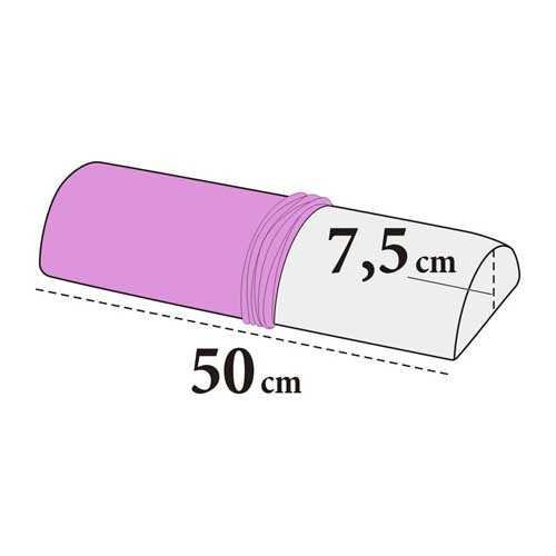 Bezug für Kniestütze halbrund – Frottee, 100% Baumwolle, waschbar, 7,5×50 cm