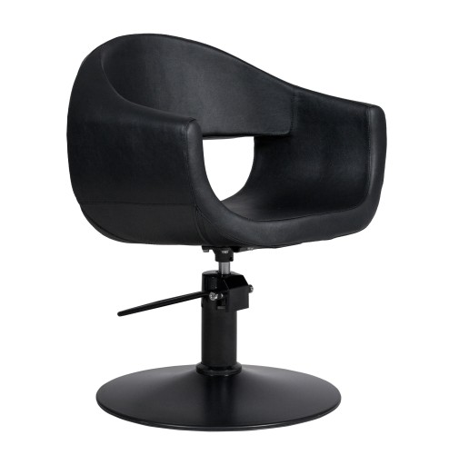 GLAM - Friseurstuhl Bedienstuhl Friseursessel Coiffeurstuhl schwarz rundbasis