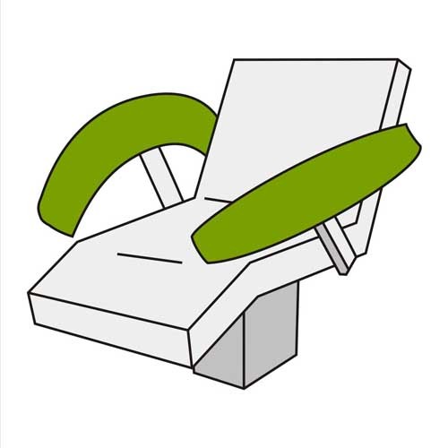 Armlehnenbezug Maxi – Frottee, 100% Baumwolle, Klettverschluss, waschbar