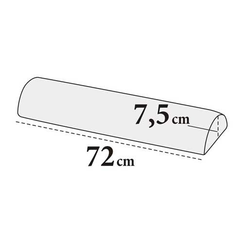 Kniestütze halbrund Maxi – Ø7,5×72 cm, K-Leder, abwaschbar, Bezug abnehmbar