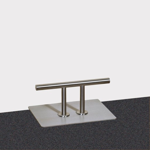 Fußstütze für Friseur & Barberstuhl – "Atrium" Edelstahl Wand/Bodenmontage