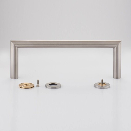 Fußstütze für Friseur & Barberplatz – "Forum" Edelstahl Wand/Bodenmontage