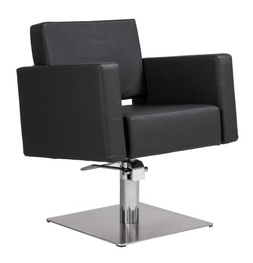 FLIRTY - Friseurstuhl Bedienstuhl Friseursessel Coiffeurstuhl schwarz quadratbasis
