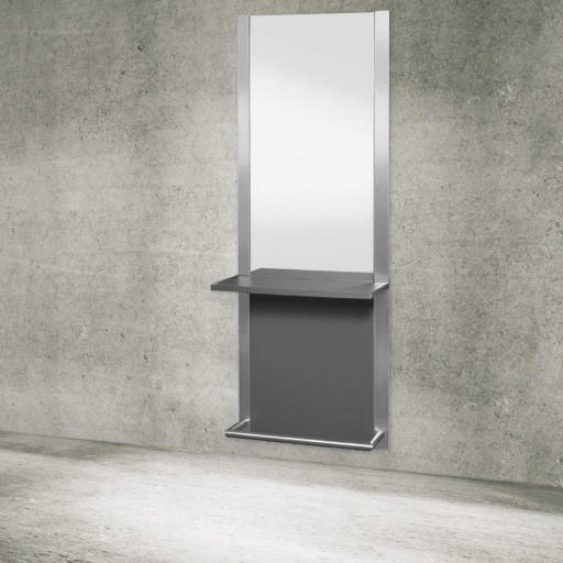 Frisierplatz "Forum" mit Spiegel & Fußstütze – Friseur Arbeitsplatz modern