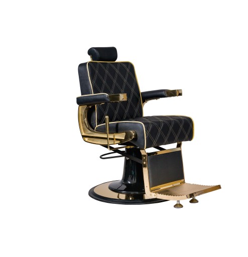 CREW GOLD - Friseurstuhl Bedienstuhl Friseursessel Coiffeurstuhl schwarz