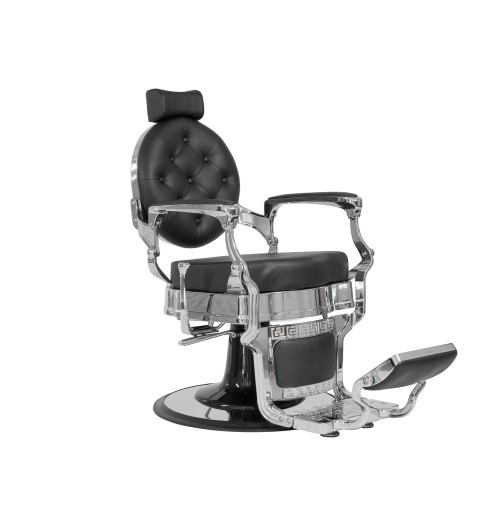 BUZZ SILVER - Friseurstuhl Bedienstuhl Friseursessel Coiffeurstuhl schwarz
