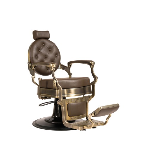 BUZZ BRONZE - Friseurstuhl Bedienstuhl Friseursessel Coiffeurstuhl dunkelbraun
