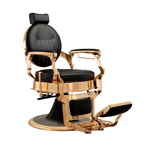CAESAR + GOLD - Friseurstuhl Bedienstuhl Friseursessel Coiffeurstuhl schwarz