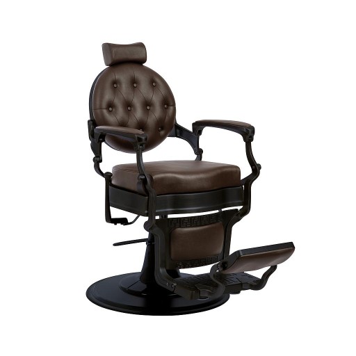 BUZZ BLACK - Friseurstuhl Bedienstuhl Friseursessel Coiffeurstuhl dunkelbraun